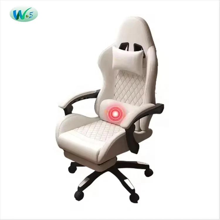 WS102 Silla Linkage Armrests Ergonomic Office Chair Fabric Heating Cushion Gaming Chair with Footrest factory direct chairs