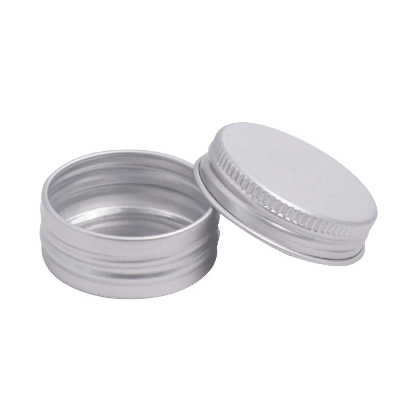 Round Mint Cosmetic Containers Solid Perfume Lip Balm Tin Box Aluminum Box Factory Wholesale Black Silver Food Metal Candy Jars