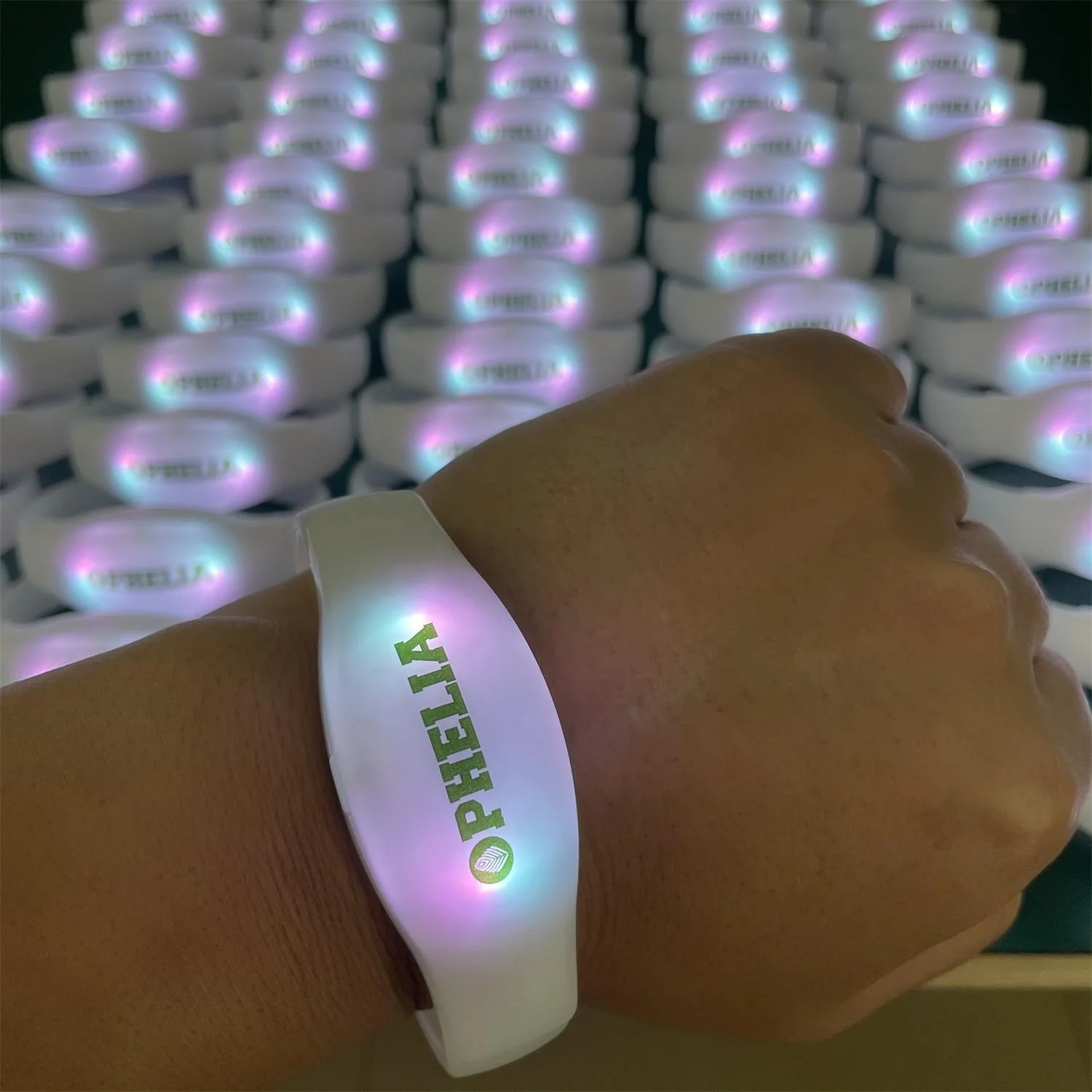 Remote Control LED Bracelets Colors Logo Silicone Flashing WristbandLed Wristband Radio Control Led Wristband