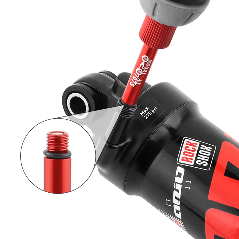 MUQZI Bike Shock Absorber Part Valve Core Remover Tool Mtb Bicycle Rear Shock Absorber Pump Valve Adapter