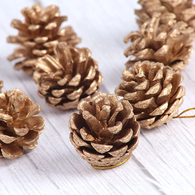 Golden Pine Cone Pendant Christmas Tree Decoration Christmas pine cones