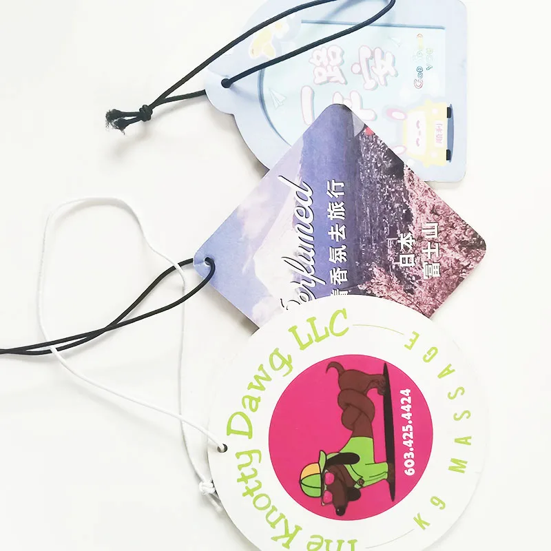 Wholesale Promotional commerce  Gifts Custom Logo Hanging Air Freshener Different Scents Paper Car Air Freshener In-Car