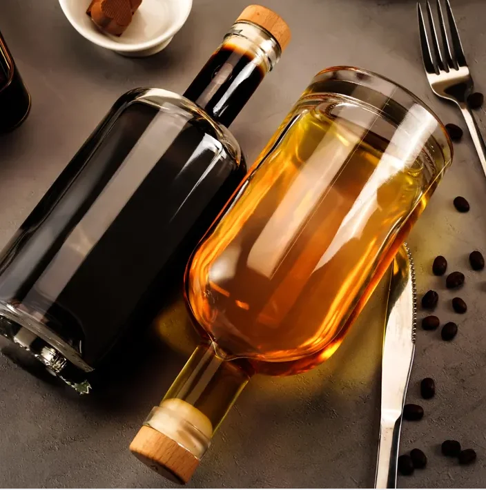 Glass bottle manufacture  high quality spirts rum gin whisky cognac liquor brandy  vodka glass bottle with cork