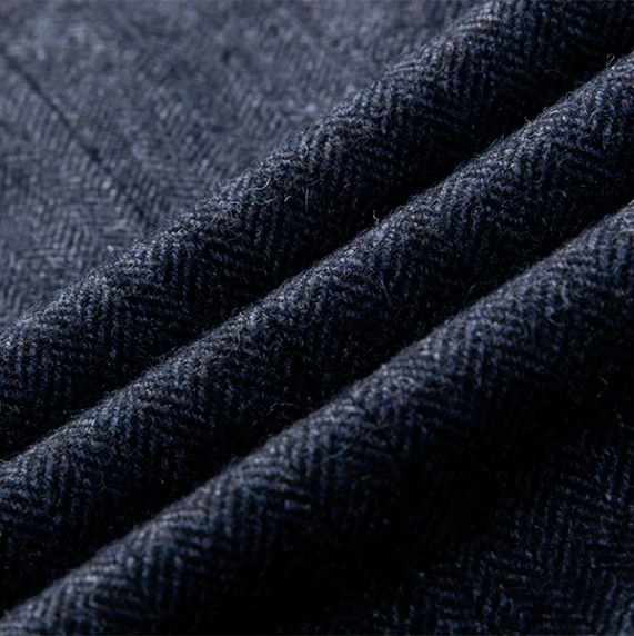 Latest Navy Blue Wool Men Suits 3 Piece Wedding Suits Jacket Vest Pants Slim Fit Men Suits For Business Wear