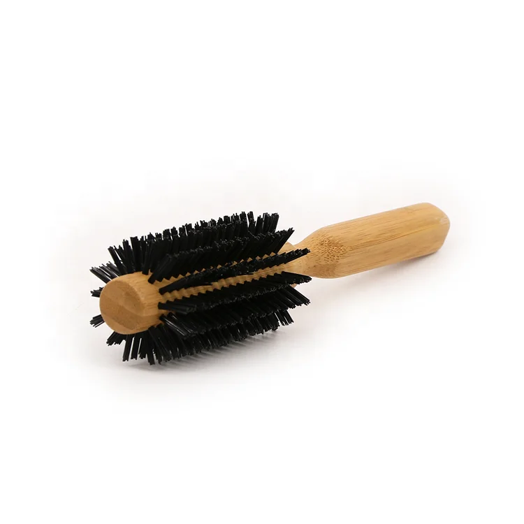Hot sale boar bristle hair brush wooden round rolling style brush