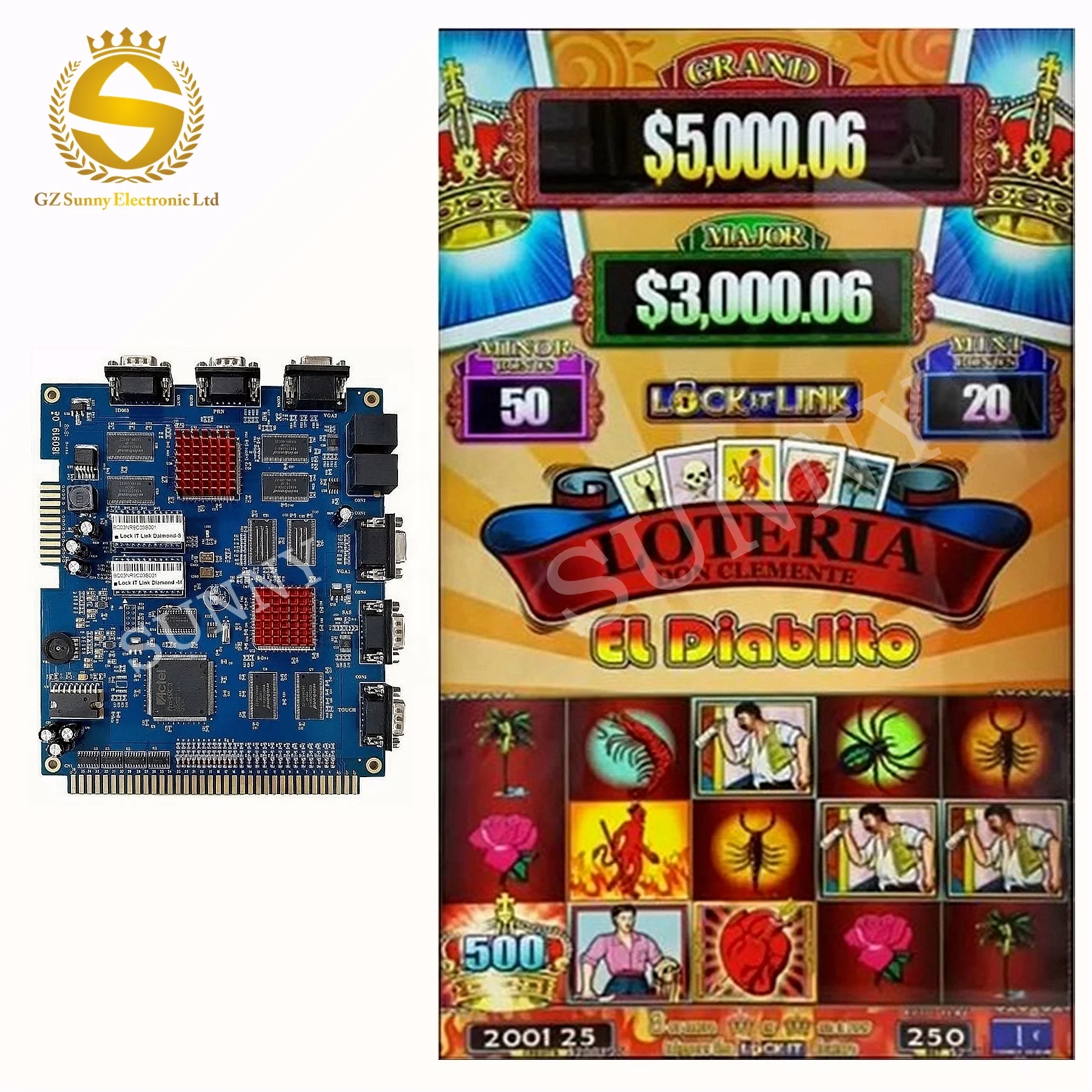Loteria El Diablito vertical game boards for gaming machines/Loteria lock it link game pcb board/Fire link firelink games