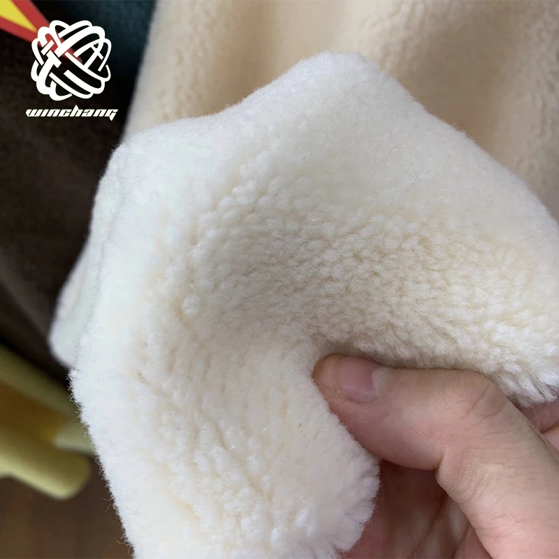 Factory price  wool blend fur fabric low pile fur sherpa wool fur fabric