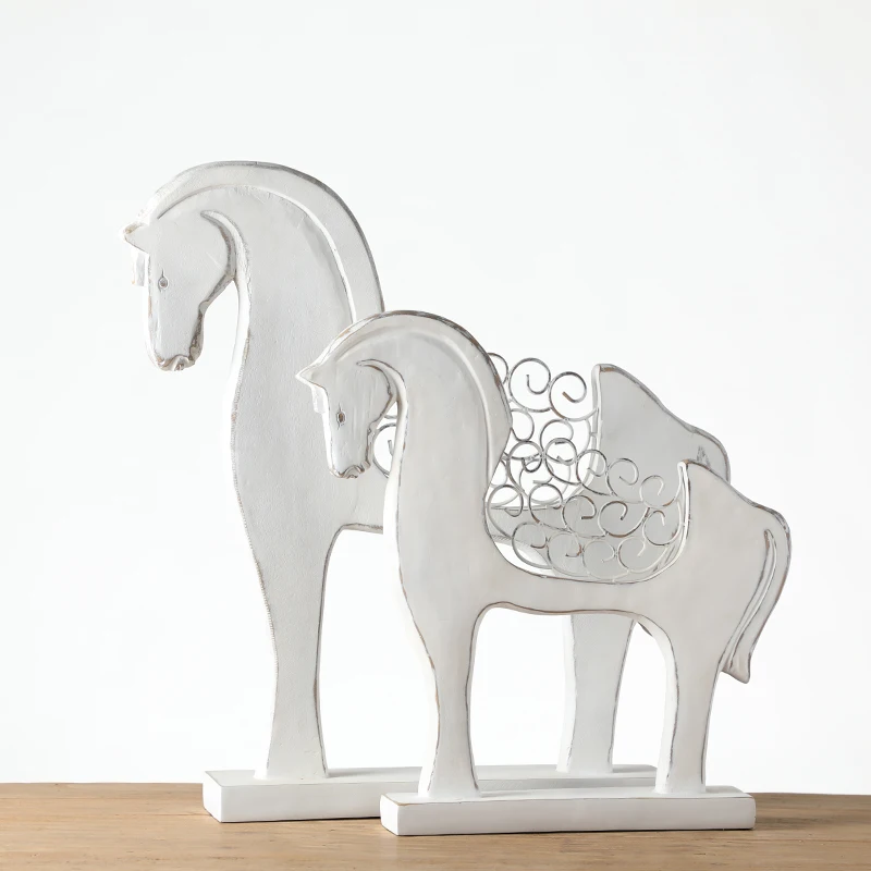 Wholesale Abstract Polyresin Horse Animal Figurine Resin White Horse sculpture