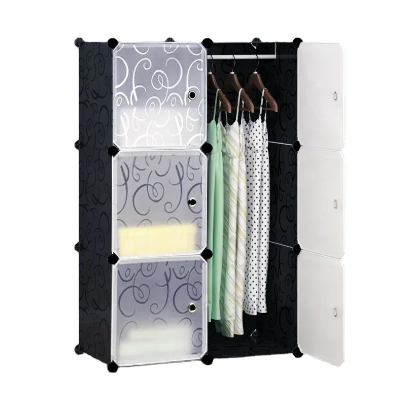 hot item Portable Black Wardrobe Closets 16 Cubes Storage Organizer, Clothes Dresser, Closet Storage Organizer