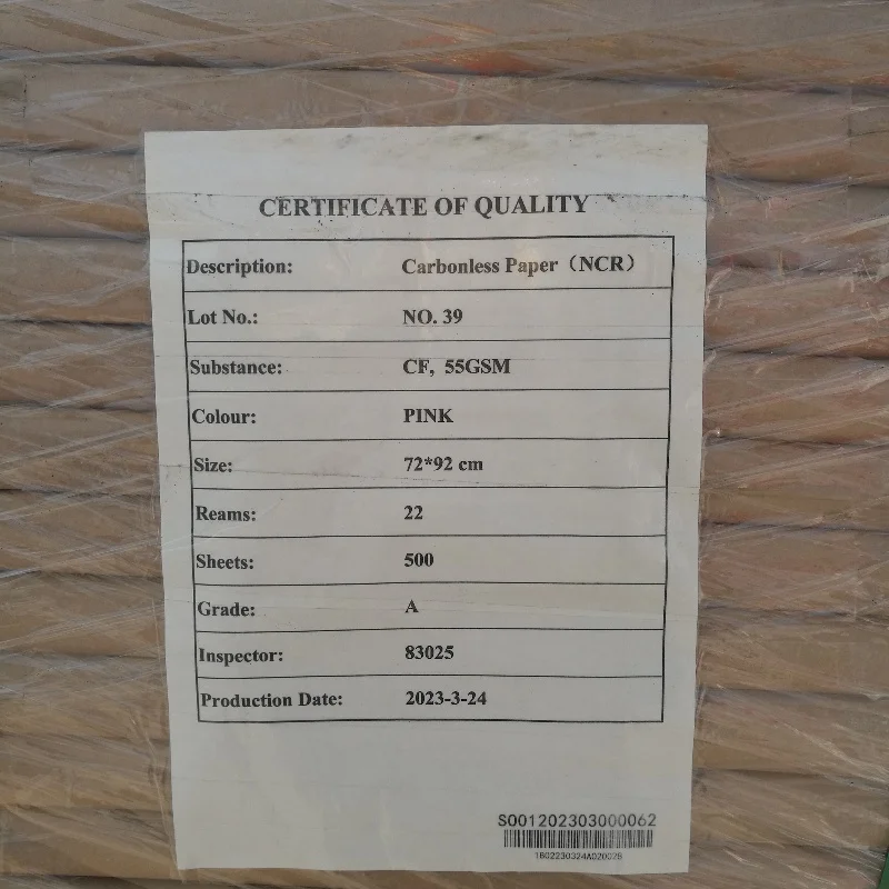 Original Brand New Mixed Wood Pulp 4ply Ncr Rolls Double Layer Carbonless Paper Fanapart Adhesive