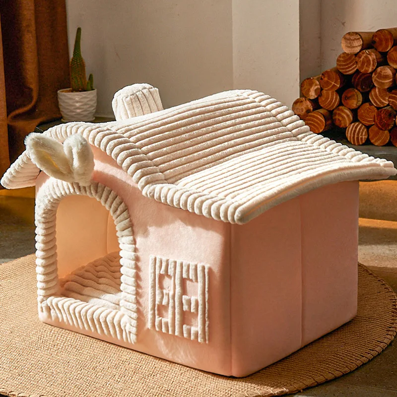 Cat bed warm four seasons universal winter cage villa house type closed cat bed winter dog bed cat supplies