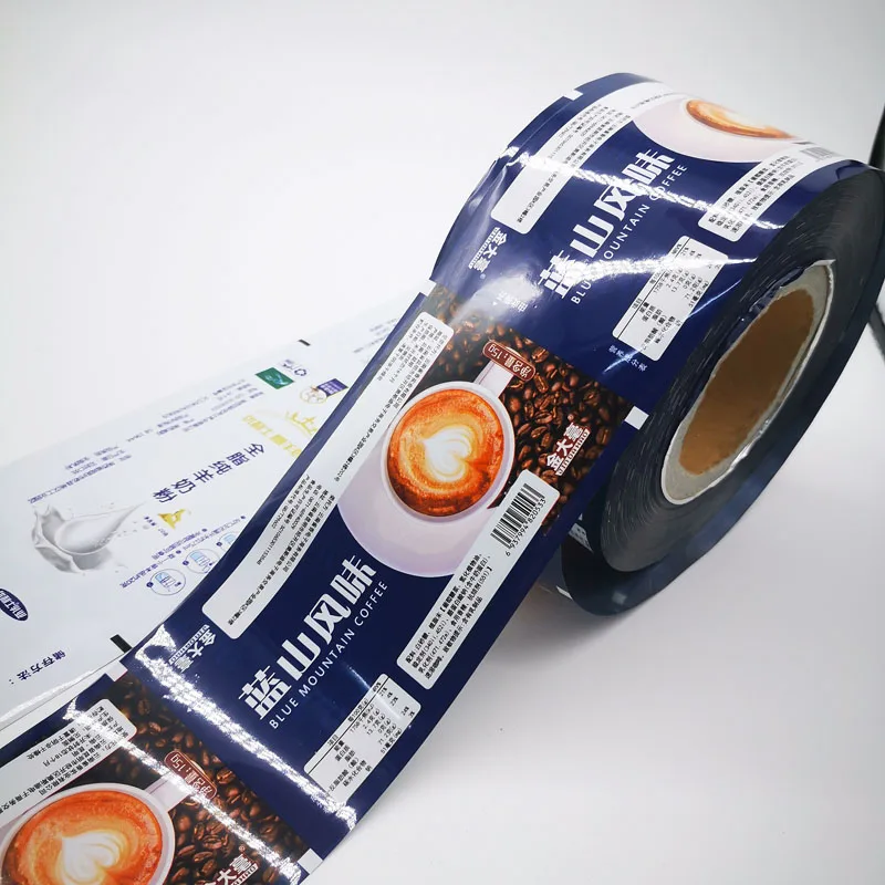Custom print flexible food packaging roll stock film for chunk and sliced cheese seasonings biscuits cookies candy sauce tea bag