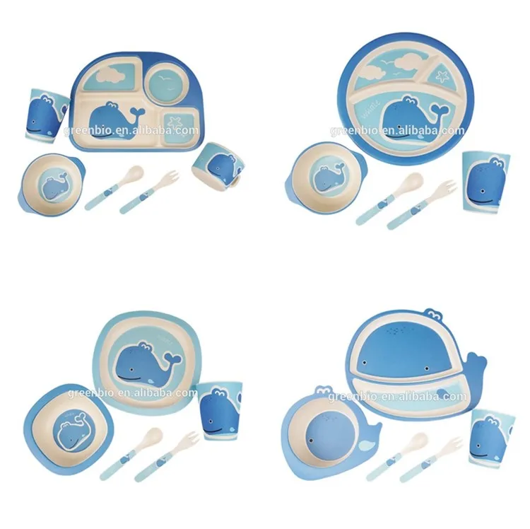 kids dinner set wholesale bamboo tableware biodegradable tableware