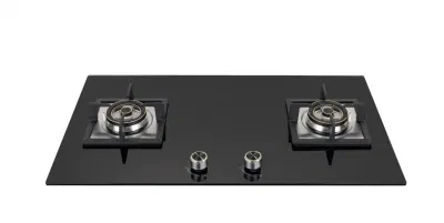 Black Burner Gas Stove with Mirror Finish Flat Shape Cooking Appliance