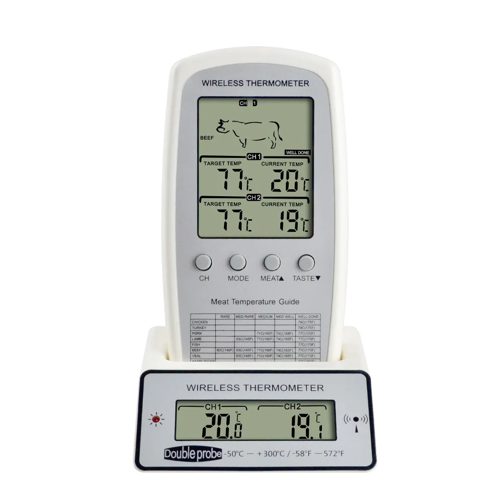 WINYS  Digital Backlight  Wireless Remote Meat Thermometer Dual Probe Cooking Oven BBQ Kitchen Food Thermometer Grilling Barbecu