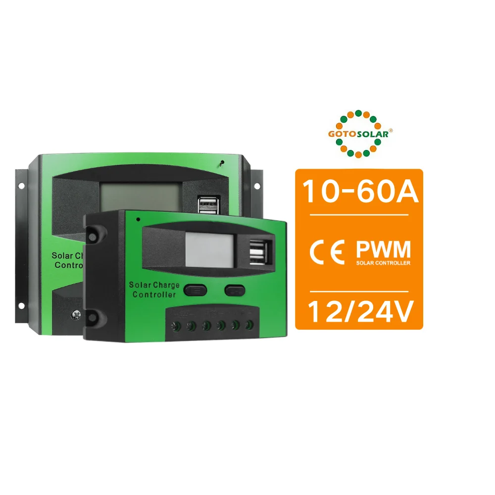 GOTO SOLAR 12/24 В 50a 60a PWM контроллер освещения с эффективным режимом зарядки многоступенчатая зарядка