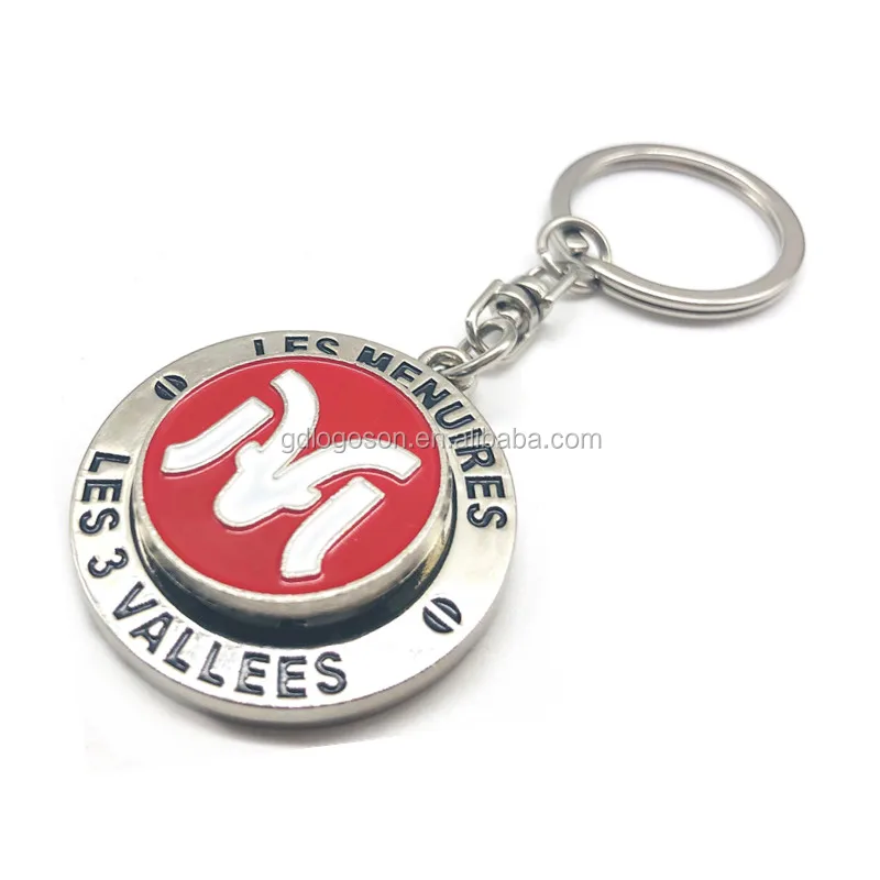 Wholesale Zinc Alloy Die Casting Turntable Novelty Key Chains Wheel Shape Italia Flag Spinner Key Rings