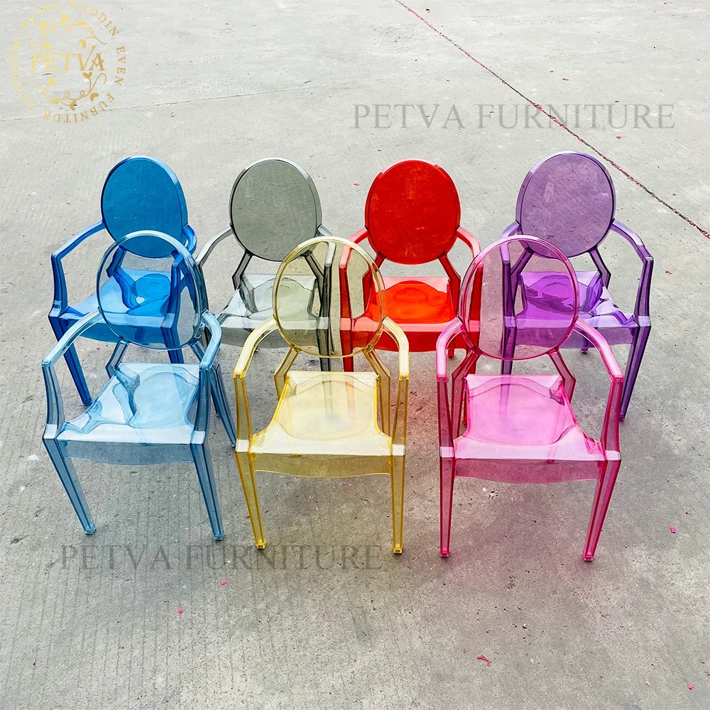 Modern clear children Party Arm kids ghost chair for party used