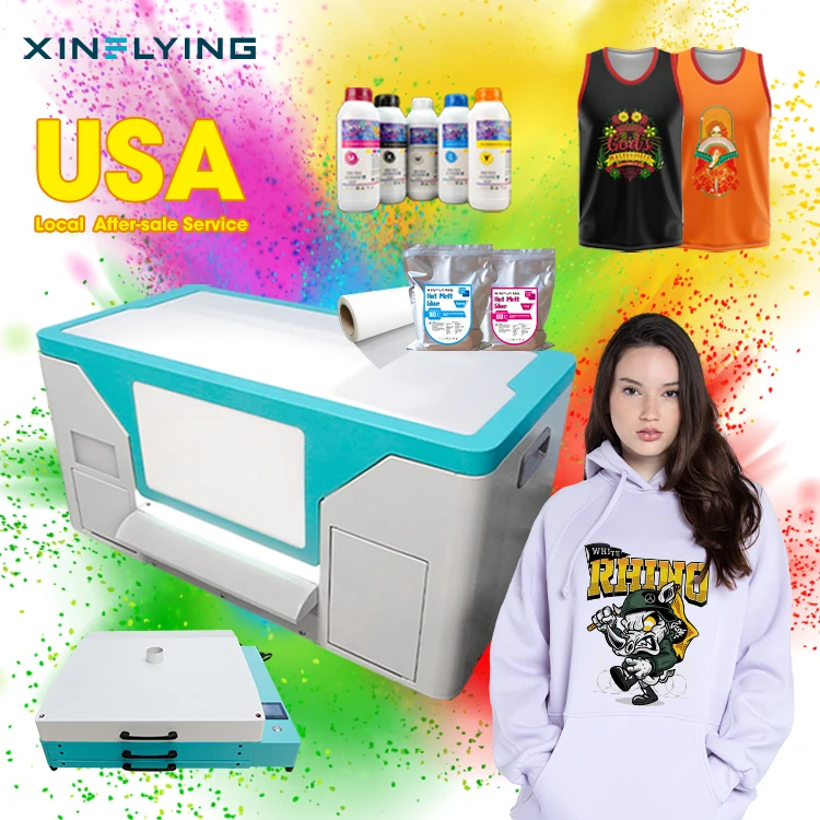 T-shirt printing machine table top dtf printer a3 33cm small business single xp600 dtf inkjet printer with oven