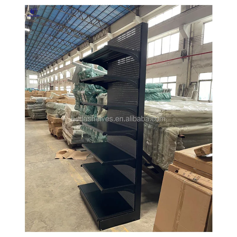 Adjustable Cold-Rolled Steel Gondola Shelving Metal Supermarket Shelf Store Display Shelves Retail Shelving Units Store Display