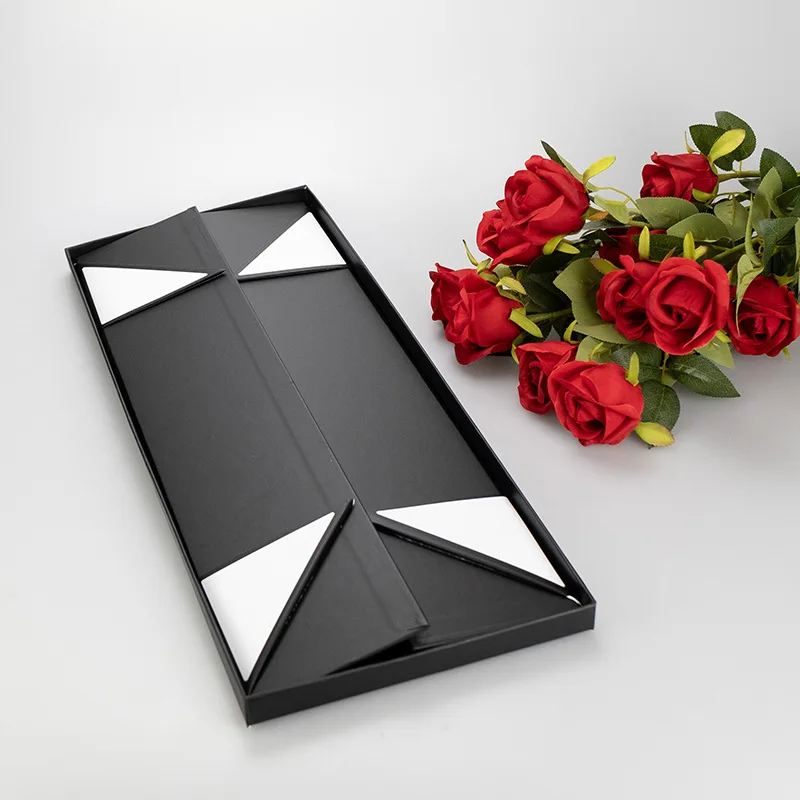 Wholesale luxury lid and base mom i love you flower boxes foldable black paper gift box for flowers