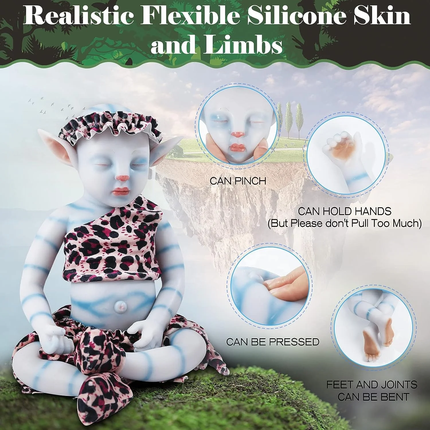 17 Inch Realistic Sleeping Avatar Baby Close Eye Soft Silicone Special Dolls for Children Collection