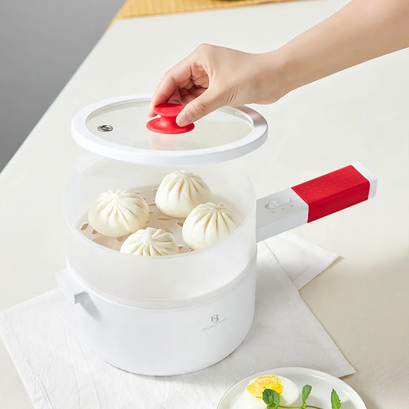 1.5L white color small size electric multi cooking electric cooking pot cooker