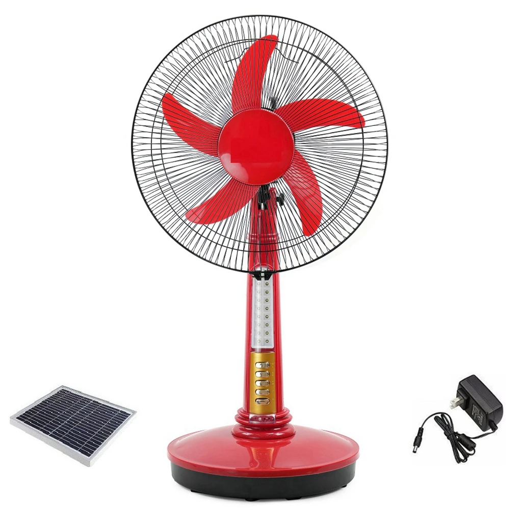 14/16 inch rechargeable  solar table fan 12v ac dc solar fan with solar panel and battery  pakistan