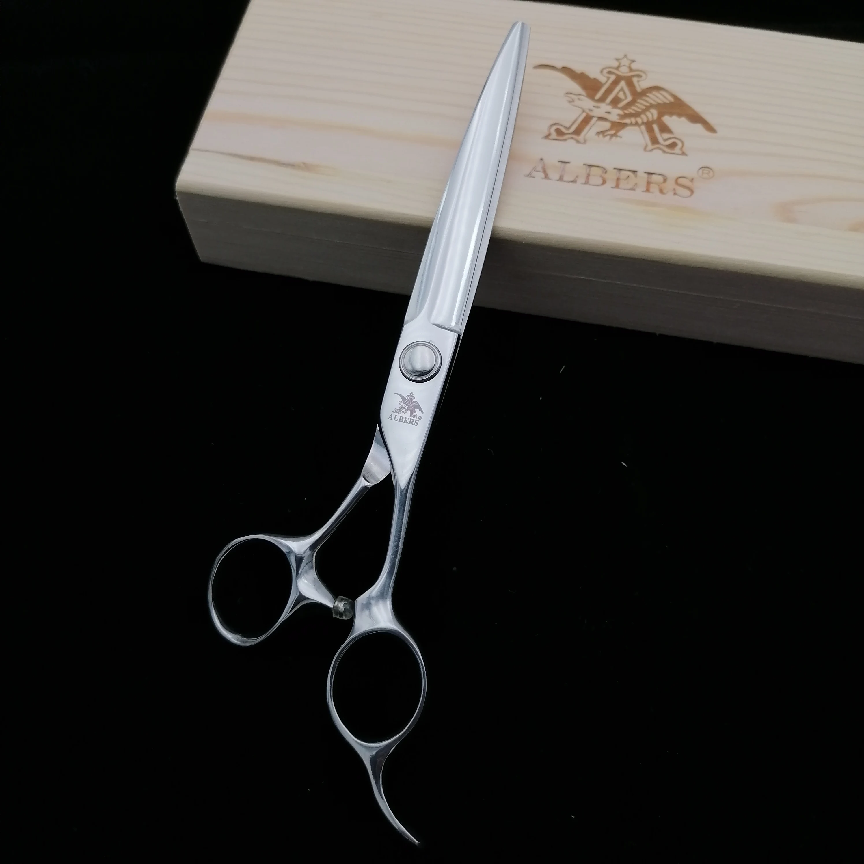 ALBERS 7 inch Barber Scissors vg10 Stainless Steel For Hairdressers High Quality Straight Sharp Chill Pressing Damascus