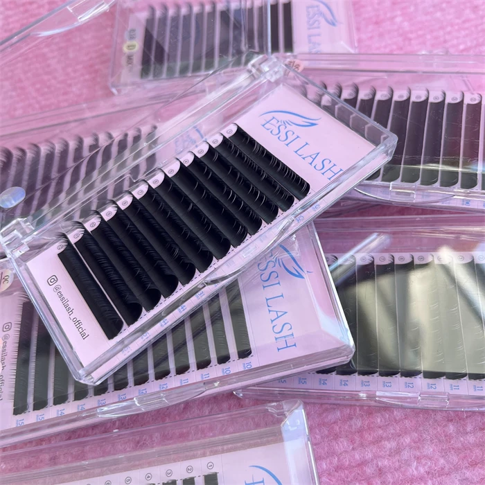 ESSI LASH High Quality Volume Matte Black Lash Extens pesta as Handmade Easy Fan  Mink Lash Extensions