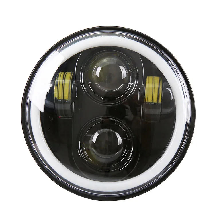 Оптовая продажа аксессуары для мотоциклов 5,75 дюймов светодиодные фары с белым halo для harly Triumph
