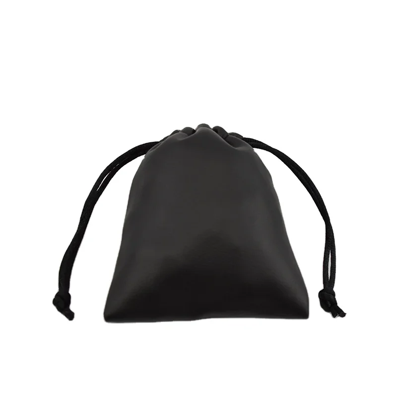 Небольшая Экологически чистая мягкая кожаная сумка на шнурке с логотипом под заказ для упаковки браслетов