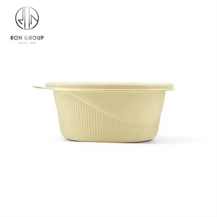 Disposable Eco Friendly Microwavable Takeaway Degradable Corn Starch Food Container Round Bowl 350ml