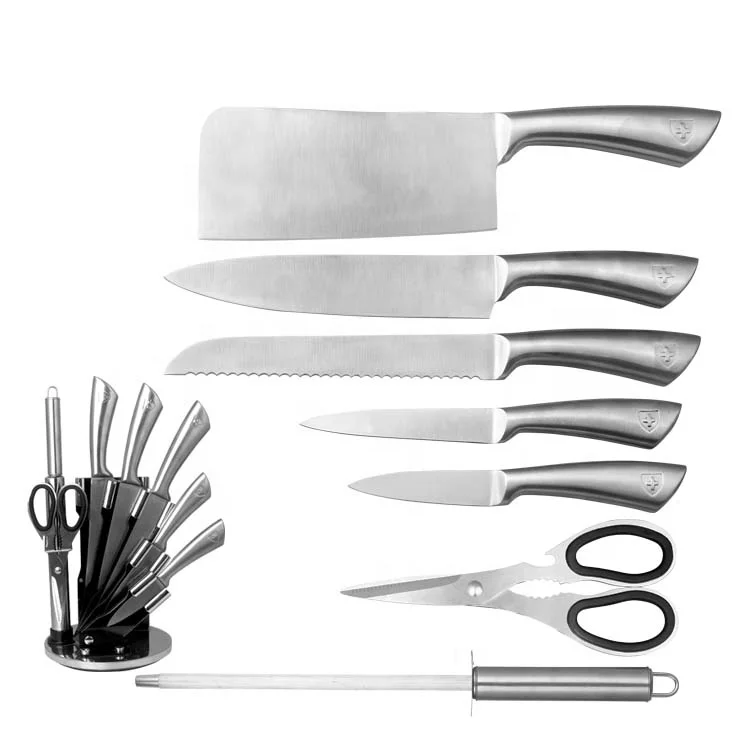 Good quality classic stainless steel knives chef 8pcs inox kitchen knife set with block