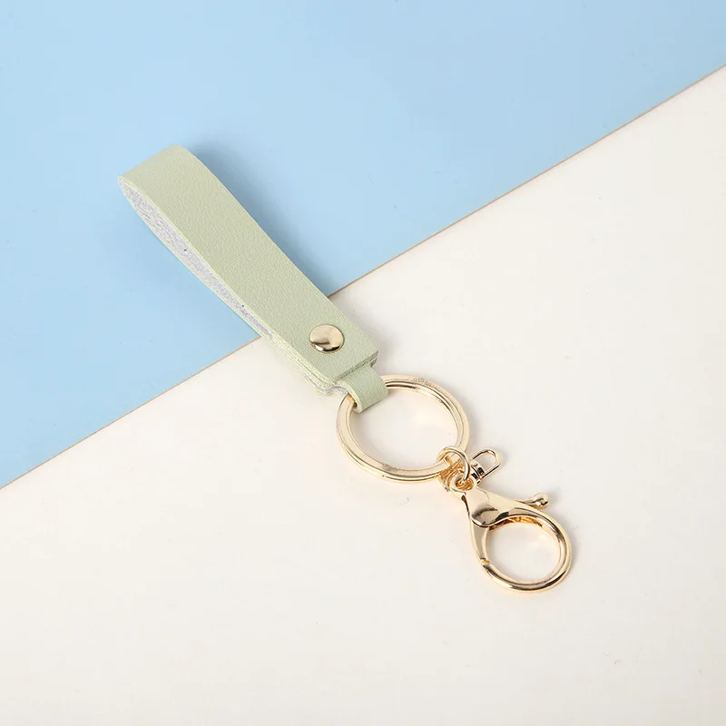 New Fashion Leather Keychain Men Women Metal Key Ring Pendant CarWaist Wallet Accessories Jewelry for Friend Gifts Wholesale