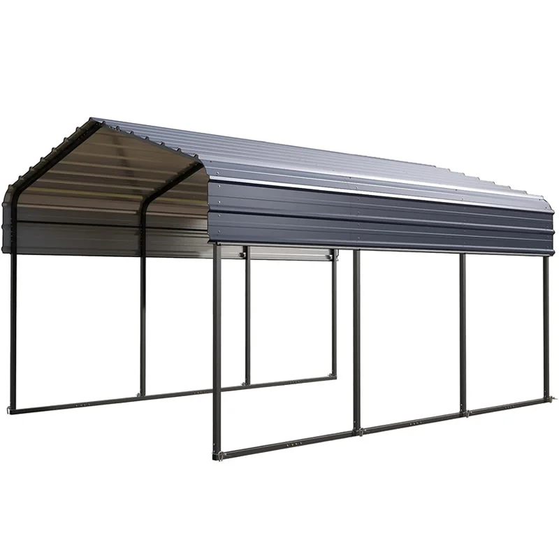 Outdoor Heavy Duty Metal Carport Garage Car Shelter Shade with Galvanized Steel Roof for Car Truck and Boats