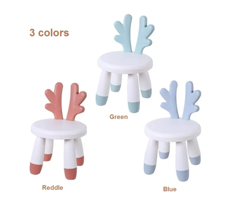 Antler shape e-cofriendly children plastic stool skidproof kids plastic stool Indoor kids plastic chair for kindergarten