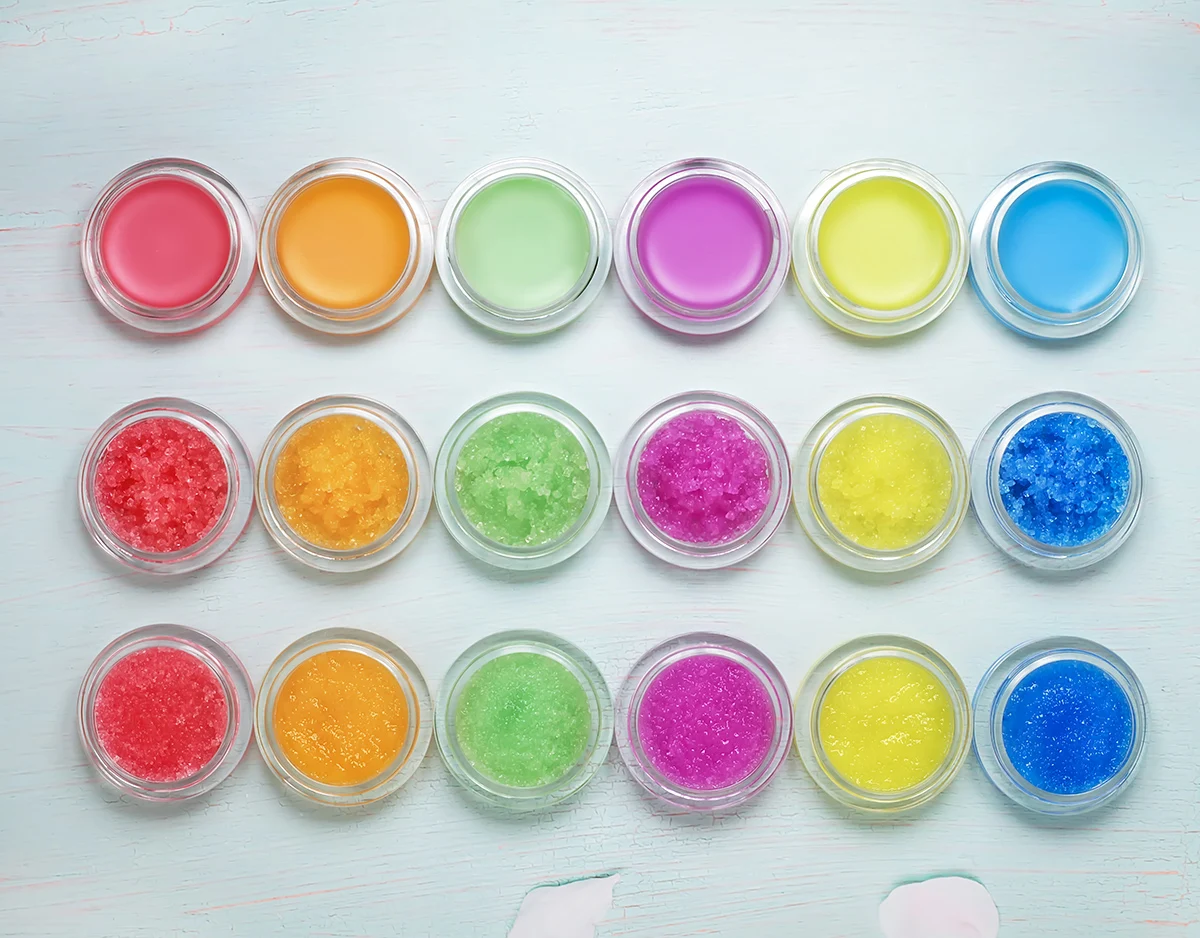 wholesale custom logo handmade 100% natural vegan gentle exfoliant (5g+5g ) 2 in 1 double layer jelly lip mask lip scrub