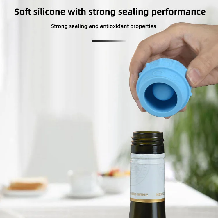 Wholesale Wine Gift House Hold Fresh-Keeping Beer Beverage Sealer Soft Bottle Topper Silicone Rubber  Wine Drop Stopper