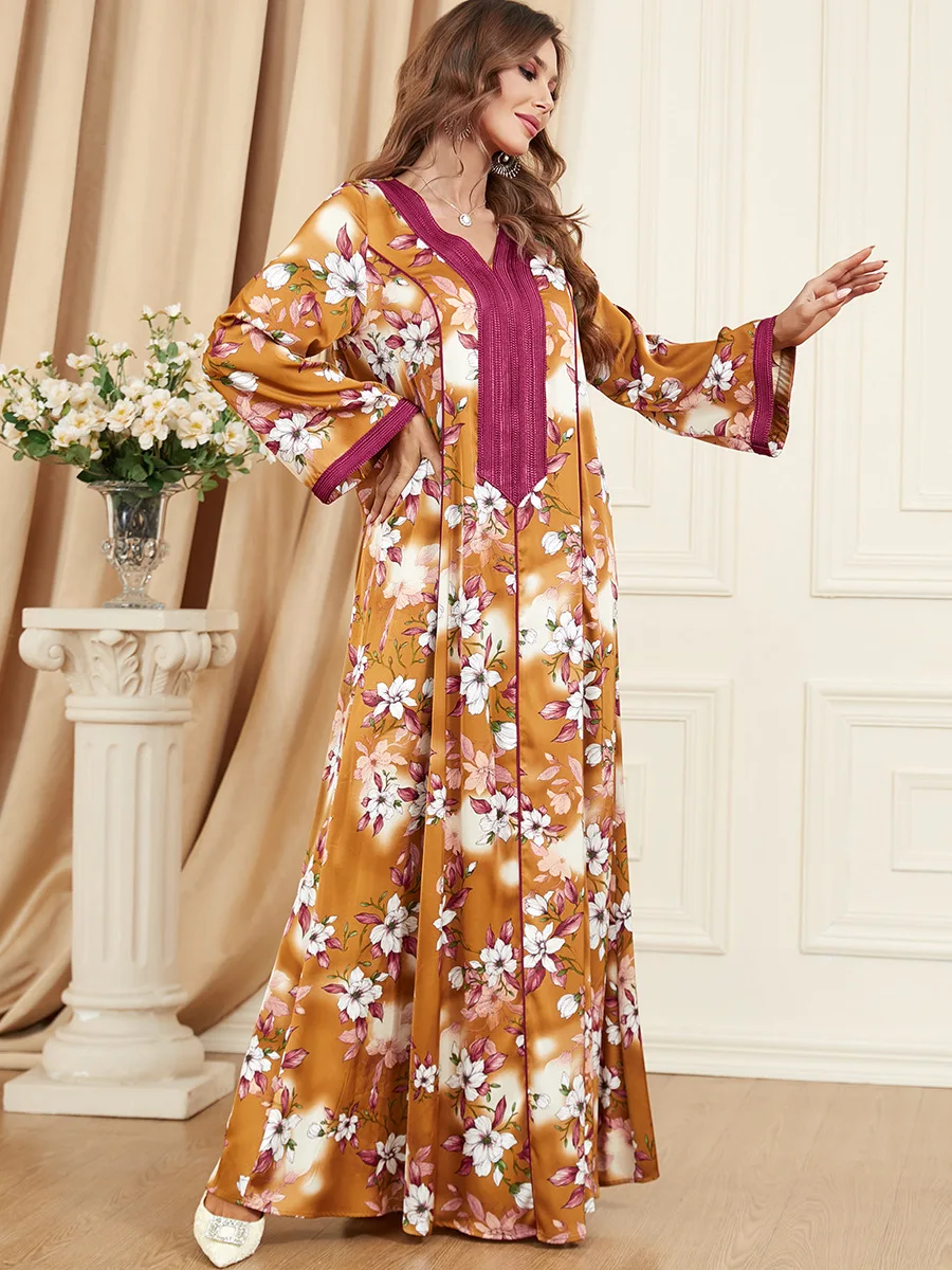 latest Glory abaya designs 2023 muslim long Splicing dress kaftan dress