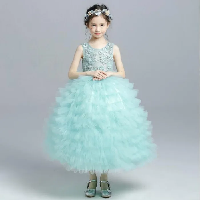Baby Frock Design Girls Ball Gown Puffy Flower Girls Ball Gown