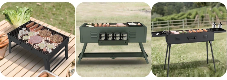 Professional Manufacturer Outdoor Portable Fireproof Charcoal Barbecue BBQ Grill