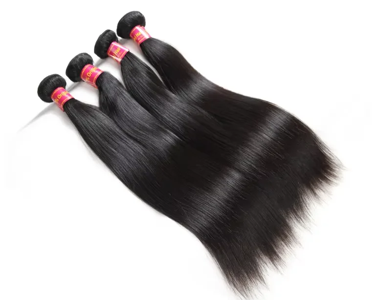 Ali Queen peruvian hair weave extensions Straight Virgin Human Hair 18-34 inch hair bundles