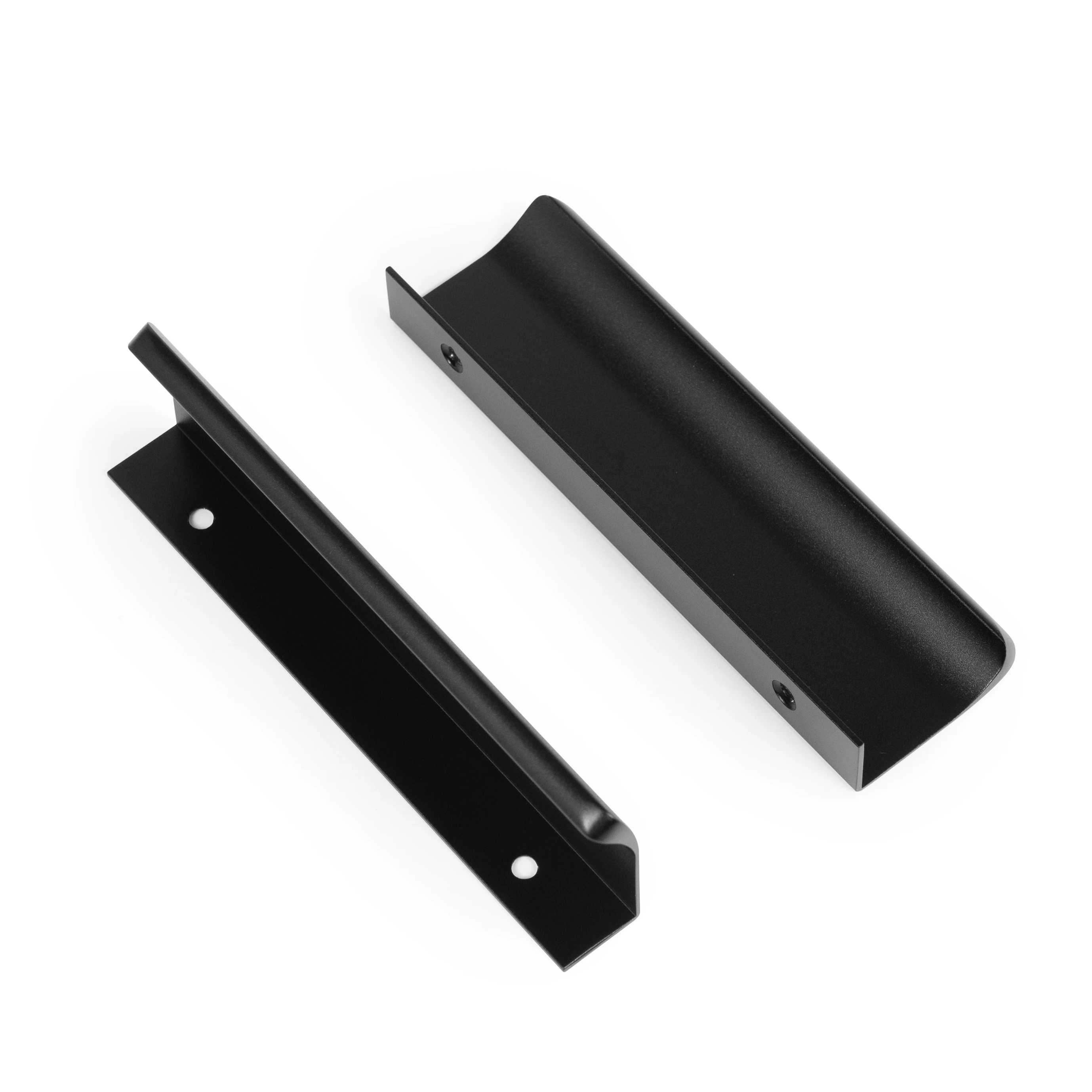 Wholesale Black Curved Metal F Shape Aluminum Profile Hidden Handle For Furniture Kitchen Wardrobe Cupboards