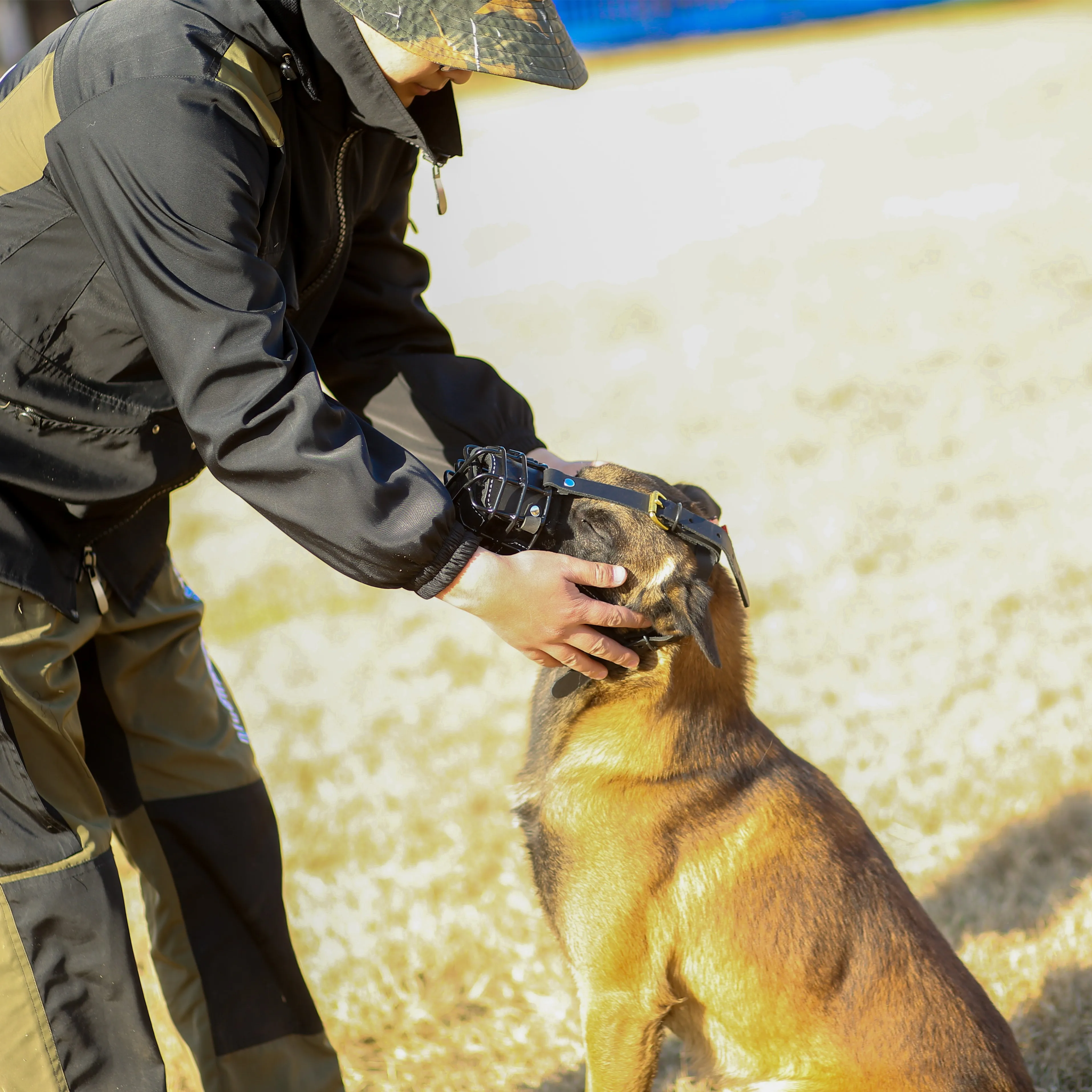 
k9 dog muzzle bite suit 