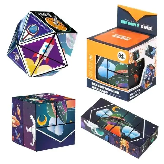 New Toys Magic Toy 3D Cubes Educational Portable Kids Infinity Folding Cube Magic cube