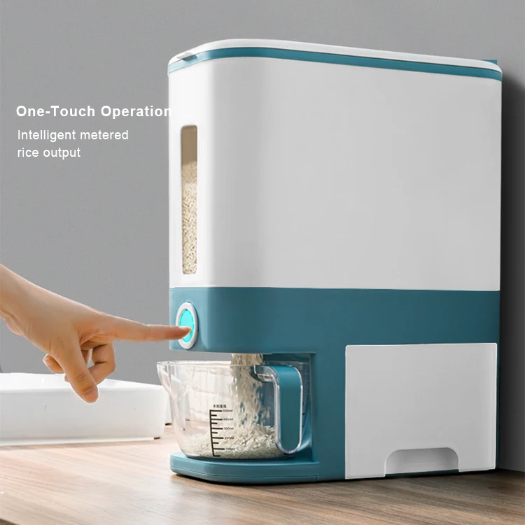 Manufacturer 12kg kitchen rice dispenser container rice box dispenser storage container cereal dispenser with lid