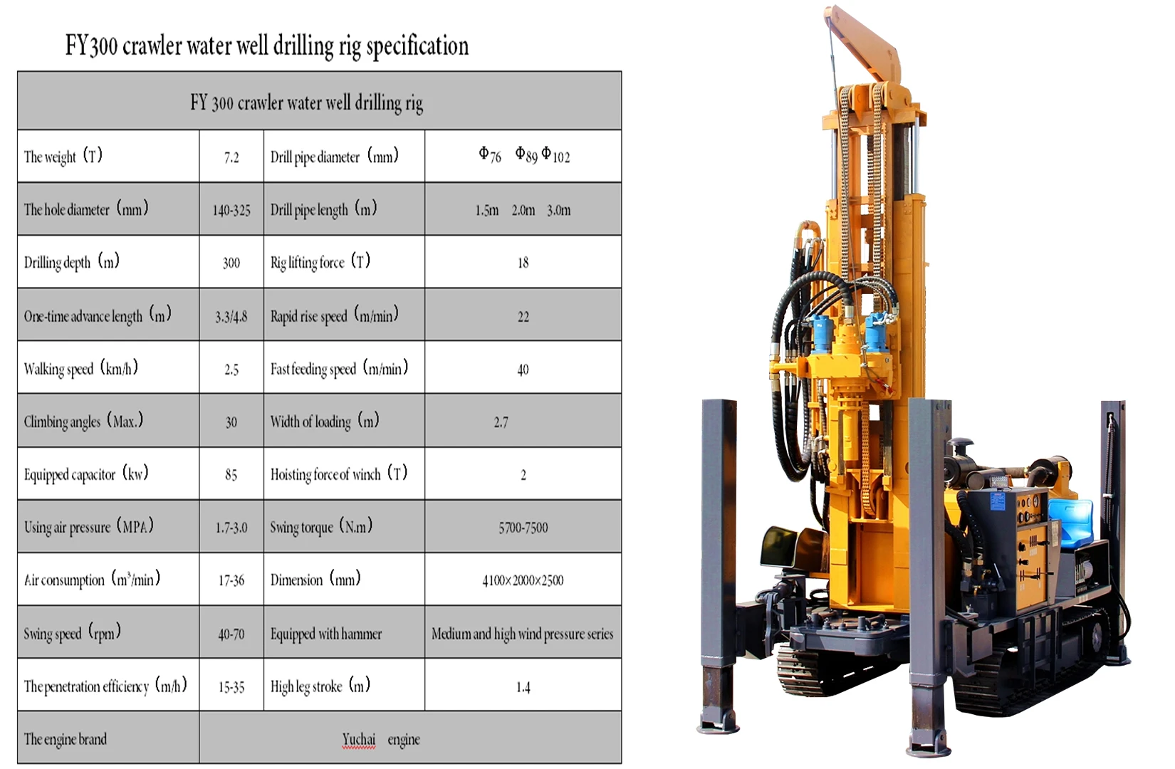 D miningwell drill rig deep water well well rotary drilling rig 300 meter drill rig for water well rocks