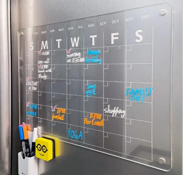 erasable writing magnetic memo message dry erase note clear acrylic sign boards