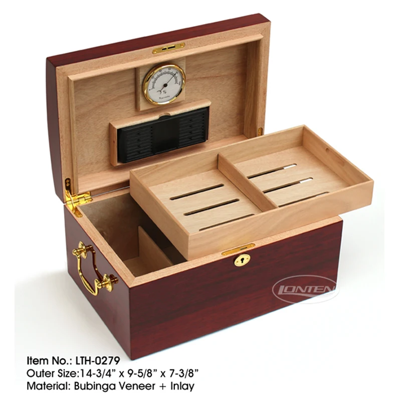 Lonten luxury Lacquer piano paint Cigar Box Humidors Hygrometer humidifier Boxes holder wooden accessories cigar humidor box